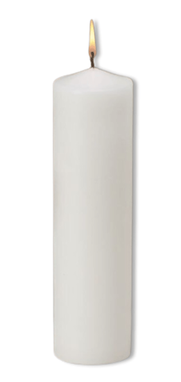 12" White Pillar Candle