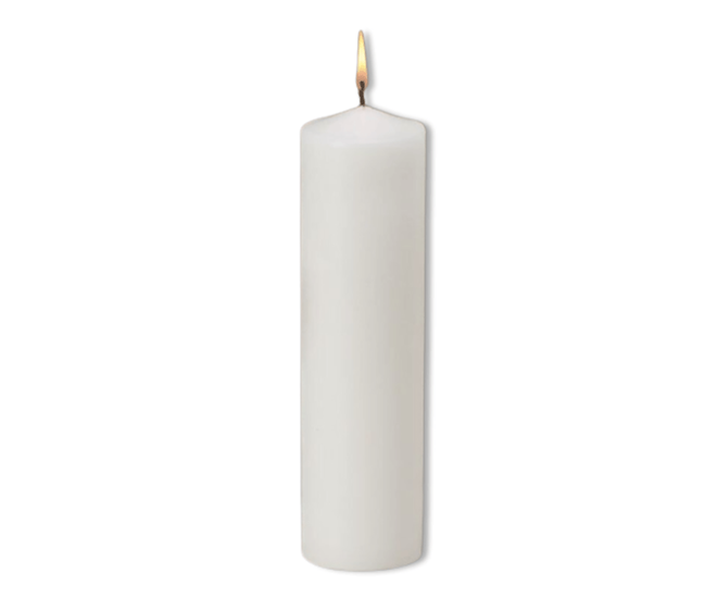 12" White Pillar Candle