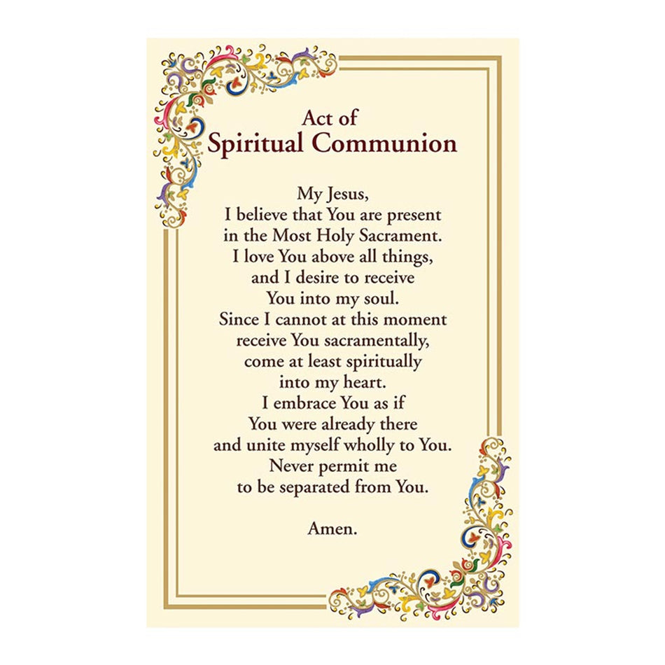 Act of Spiritual Communion Florentine Holy Card | Gold Foil | Pack of 25