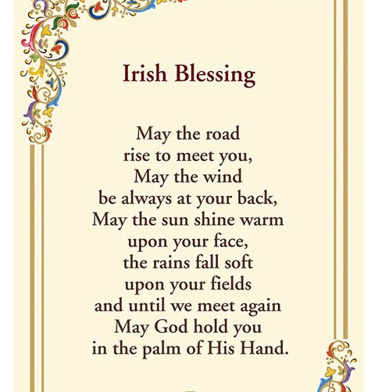 Irish Blessing Florentine Holy Card - 25/pk