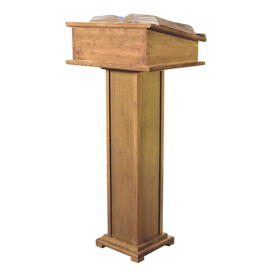 Lectern with Shelf - Walnut or Pecan Stain