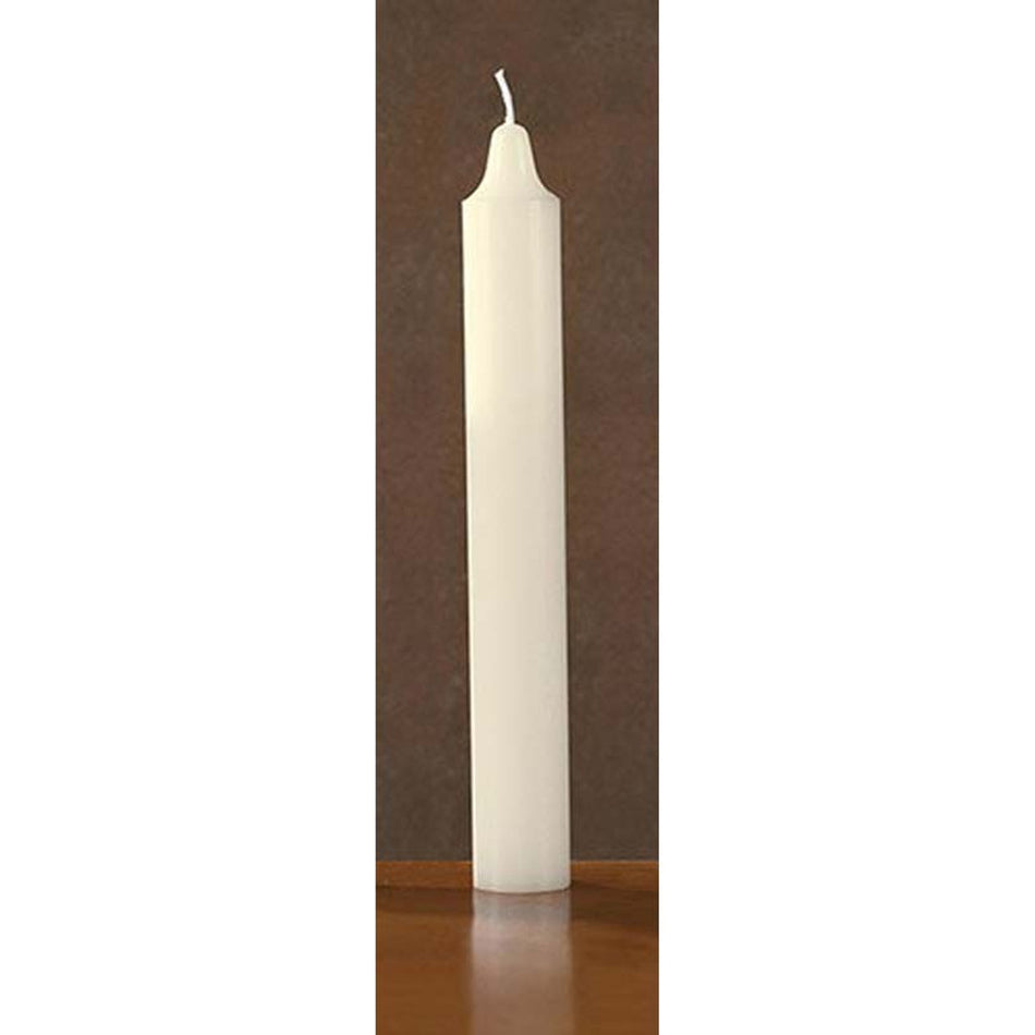 Polar Brand Stearine Candles - 12 Inch Self-Fitting –White Altar Candles Box of 48 Candles