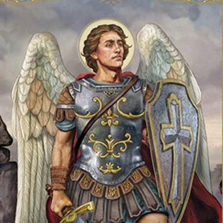 Saint Michael Laminated Holy Card | Spiritual Armor Gold‑Foil Edge – Pack of 25