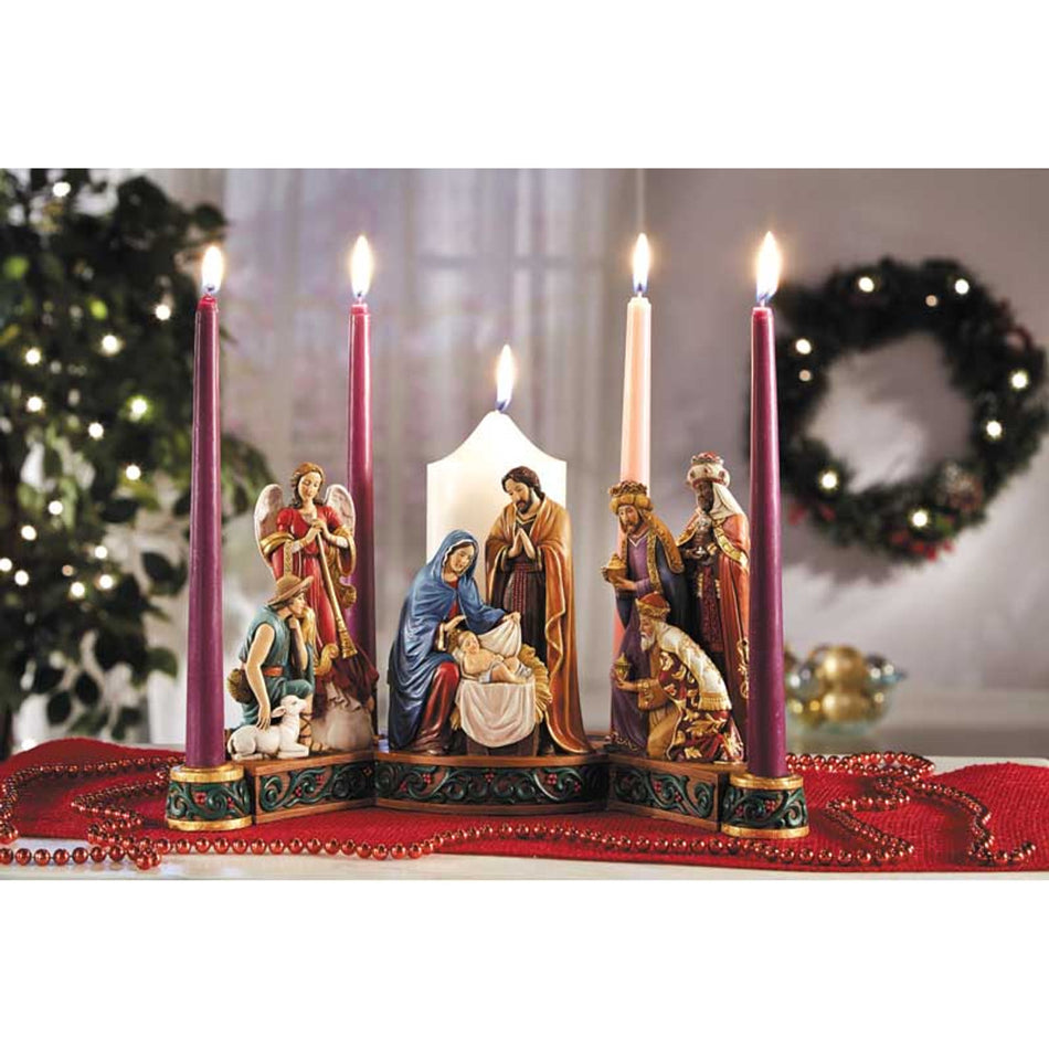 Nativity Advent Candleholder