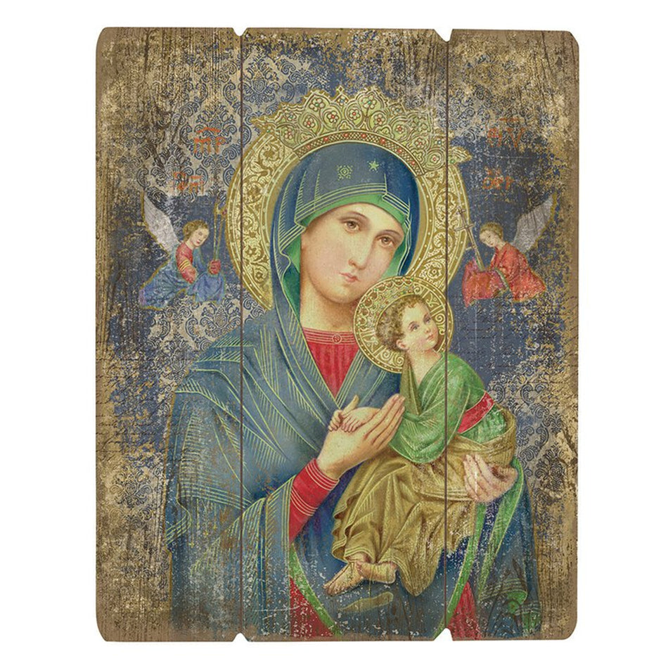 Wood Pallet Sign – Our Lady of Perpetual Help | Rustic Catholic Wall Art
