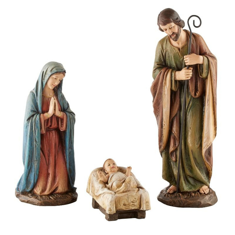 16" H Three Piece Nativity Set