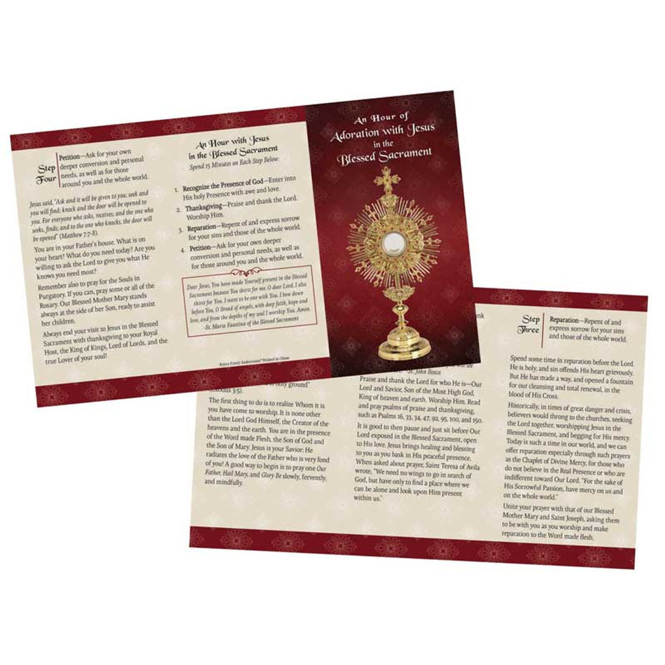 Adoration Trifold Pocket Prayer Card | Laminated Devotional Keepsake | 24 Pack