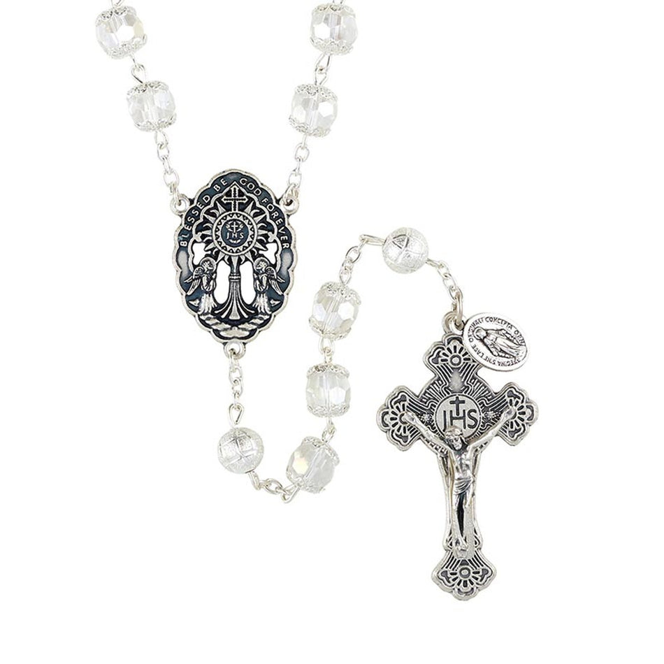 Creed Heritage Collection Adoration Rosary | Austrian Crystal with Oxidized Silver