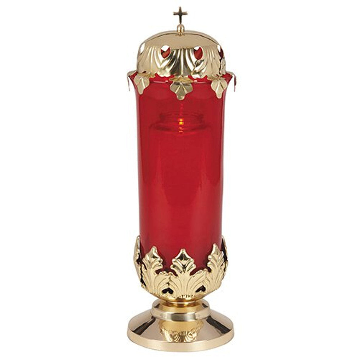 Sanctuary Light Holder - 8-Leaf Husk Design, one of the items in the Sanctuary Light Holder with Top and Ruby Glass Globe. A photograph of the assembled set is pending.