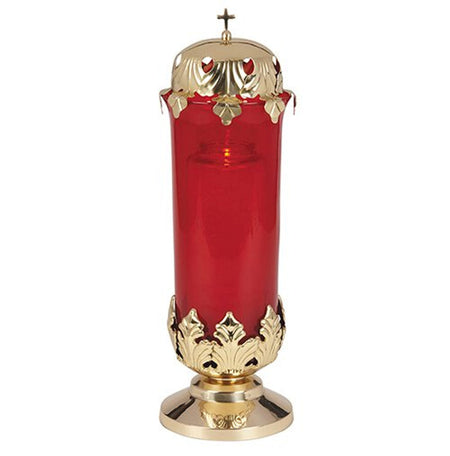 Sanctuary Light Holder - 8-Leaf Husk Design, one of the items in the Sanctuary Light Holder with Top and Ruby Glass Globe. A photograph of the assembled set is pending.