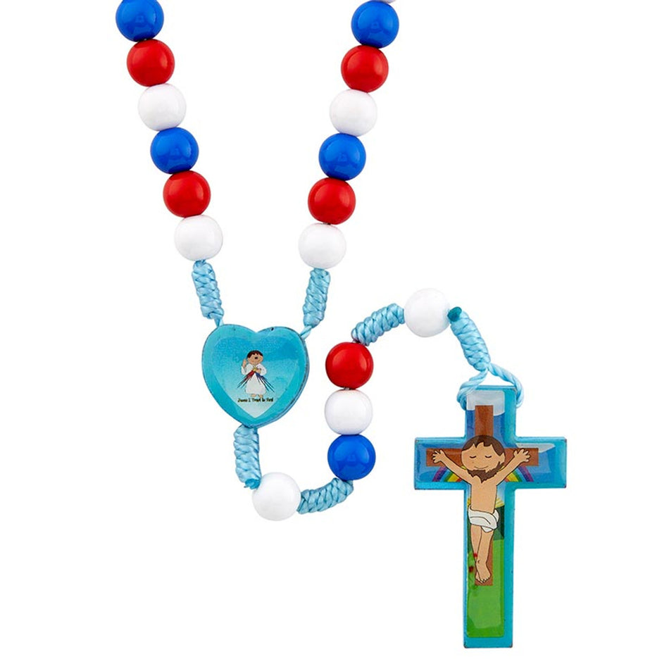 Divine Mercy Children’s Rosary | Vibrant Beads | Individual or Pack of 4