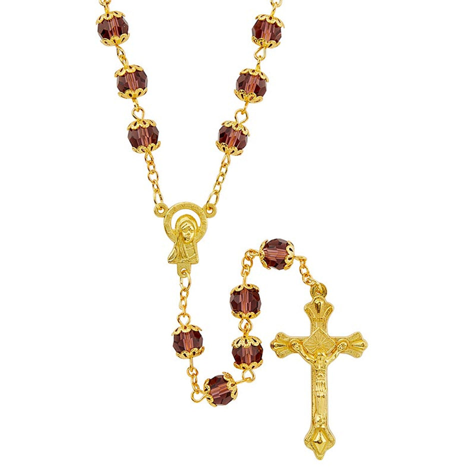 Basilica Collection – Amethyst Rosary | Elegant Gold-Plated Design | Individual or Pack of 4