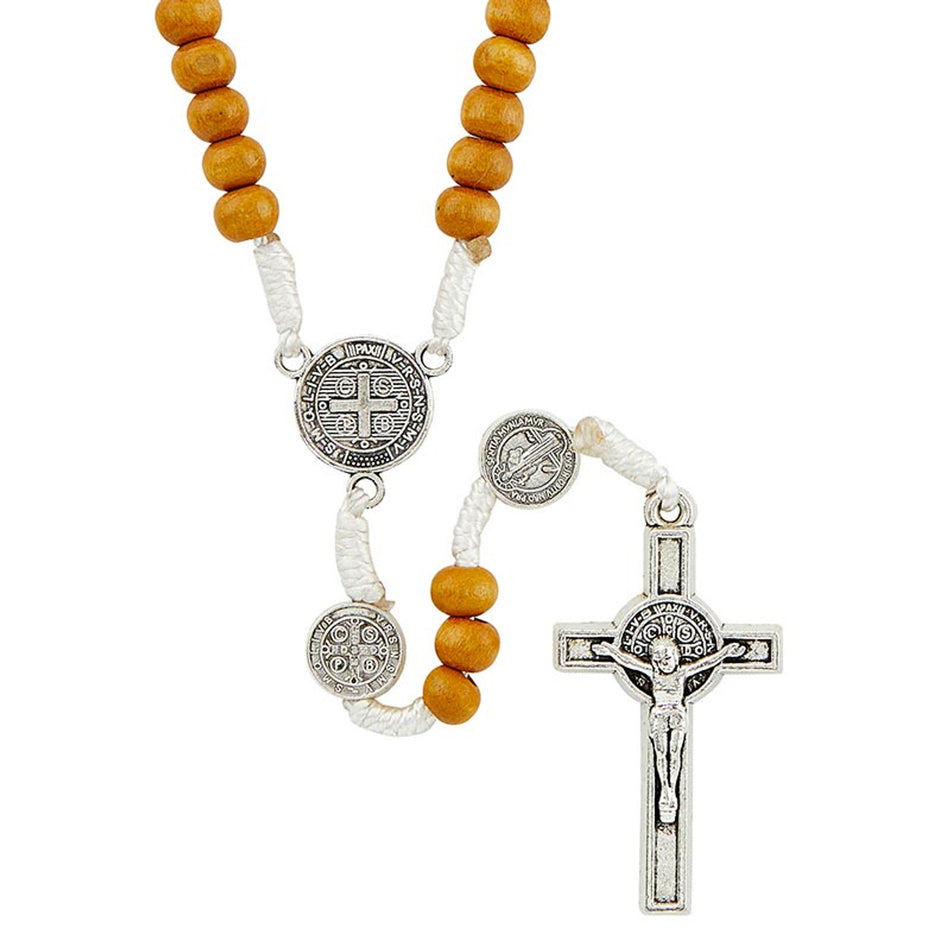 Saint Benedict Rosary | Traditional Wood Beads | Individual or Pack of 4