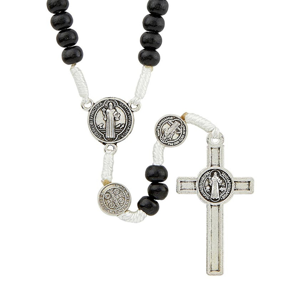 Saint Benedict Rosary | Traditional Wood Beads | Individual or Pack of 4