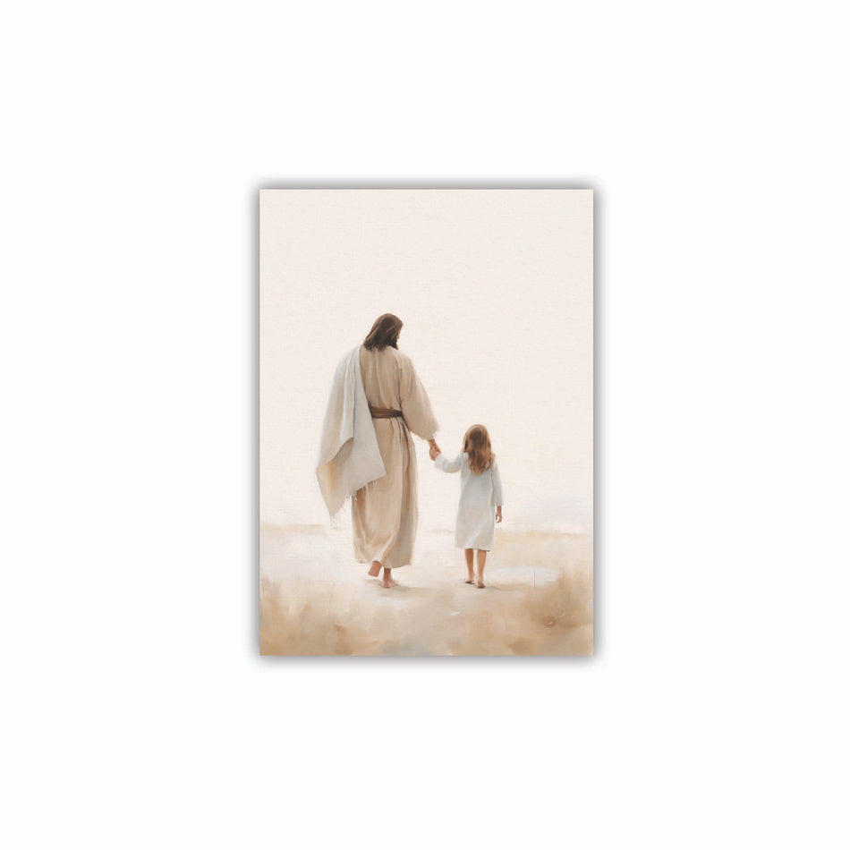 Wondrous Watercolors Collection Canvas – Jesus Walking | 5″ × 7″ Canvas on MDF | Individual or Case of 6