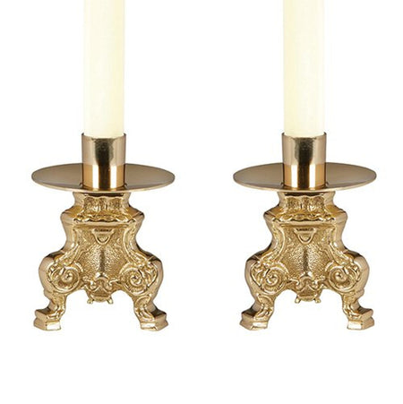 Sudbury Small Altar Candlesticks - 4-1/2" Tall - Pack of 2, one of the items in the Small Altar Candlesticks - Pair with 7/8-Inch Beeswax Candles and Followers. A photograph of the assembled set is pending.