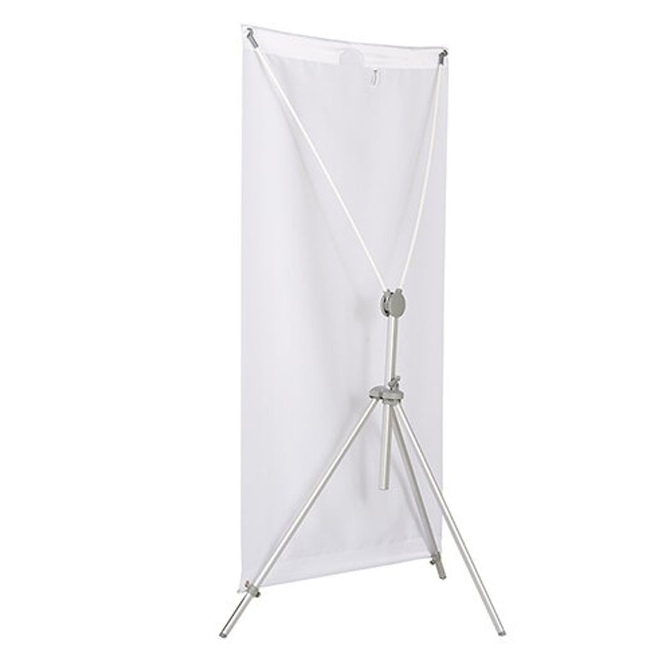 Adjustable Banner Stand – Fits 23 to 36 Inches Wide and 5 to 6 Feet Tall Banners, Aluminum Base for Light Mobility