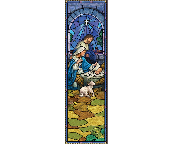 Stained Glass Series Banner - Nativity - 2' x 6'