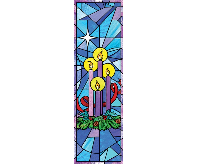 Stained Glass Series Banner - Celebrate Advent - 2' x 6'