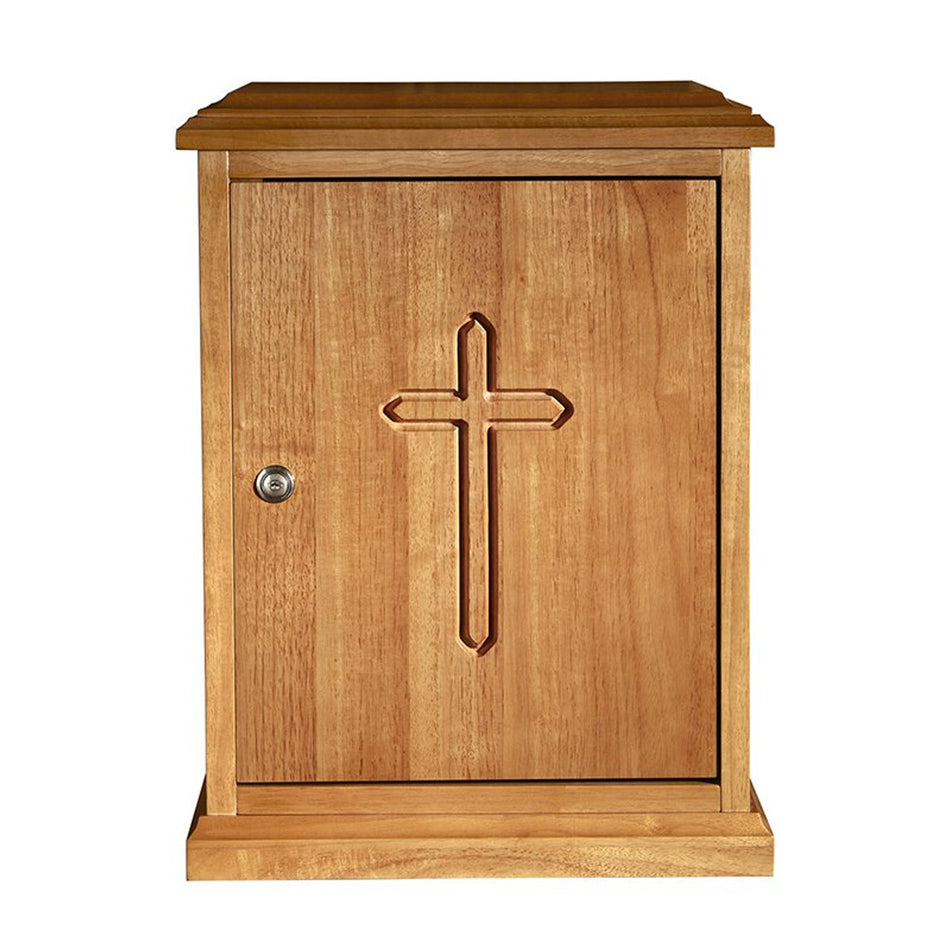 Plain Cross Wood Tabernacle - Medium Oak