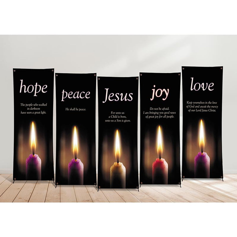 Advent Candle X-Stand Banners-Set of 5