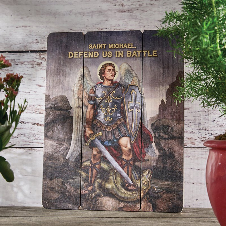 Wood Pallet Sign - Saint Michael