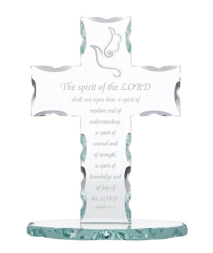 The Spirit of the Lord Confirmation Standing Glass Cross