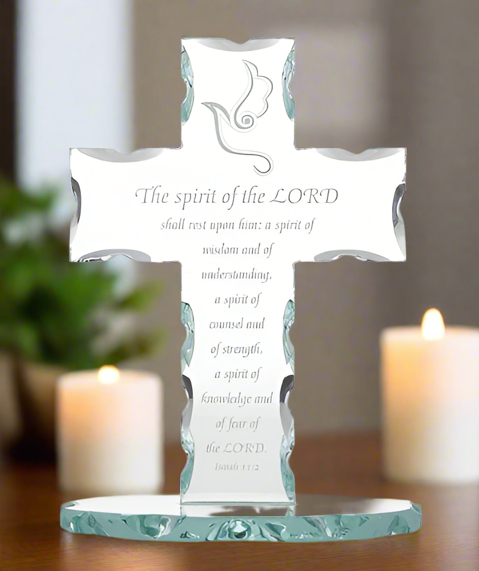 The Spirit of the Lord Confirmation Standing Glass Cross