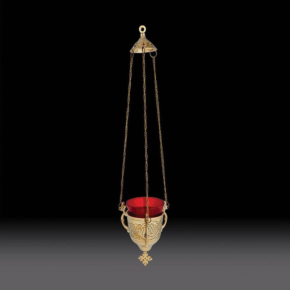 Hanging Sanctuary Lamp with Ruby Glass