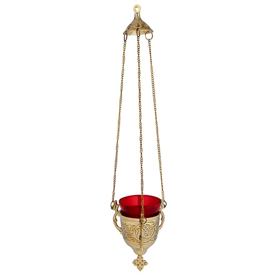 Hanging Sanctuary Lamp with Ruby Glass