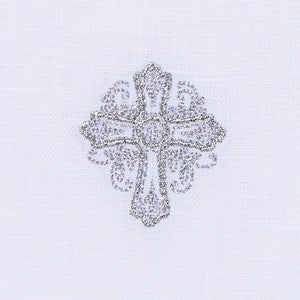 Baptismal Towel with Cross Lace Trim - 4/pk