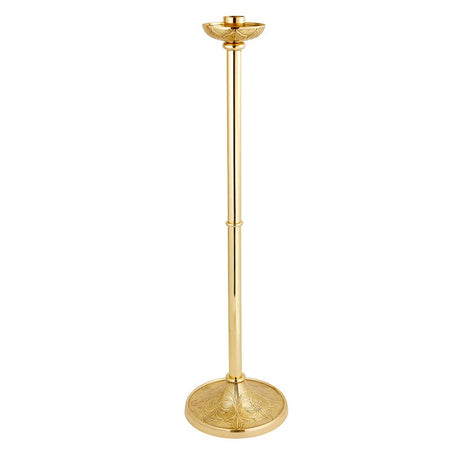 Siena Series Brass 44" Tall Paschal Candlestick, one of the items in the Siena Series Sanctuary Furnishings: Paschal Candlestick, Two Tall Altar Candlesticks and Sanctuary Lamp. A photograph of the assembled set is pending.