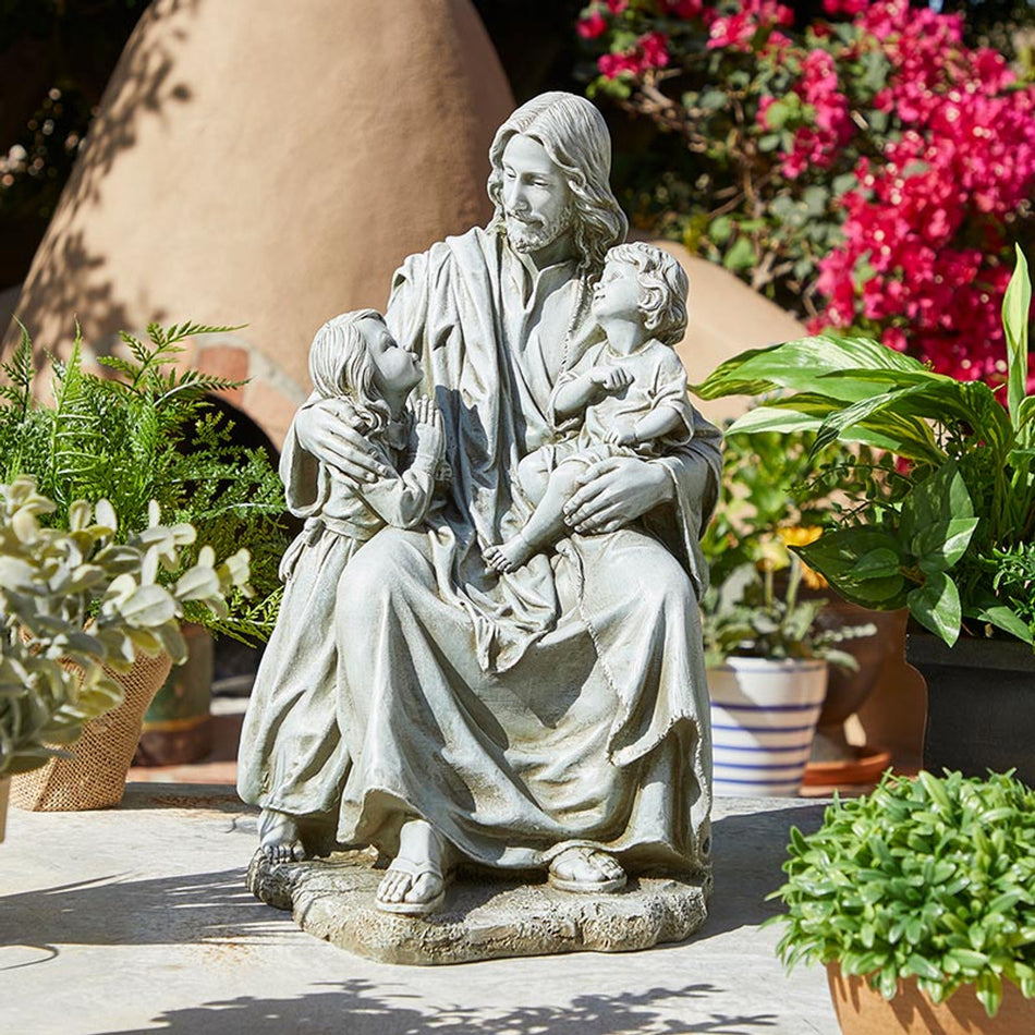 Jesus with Children Statue