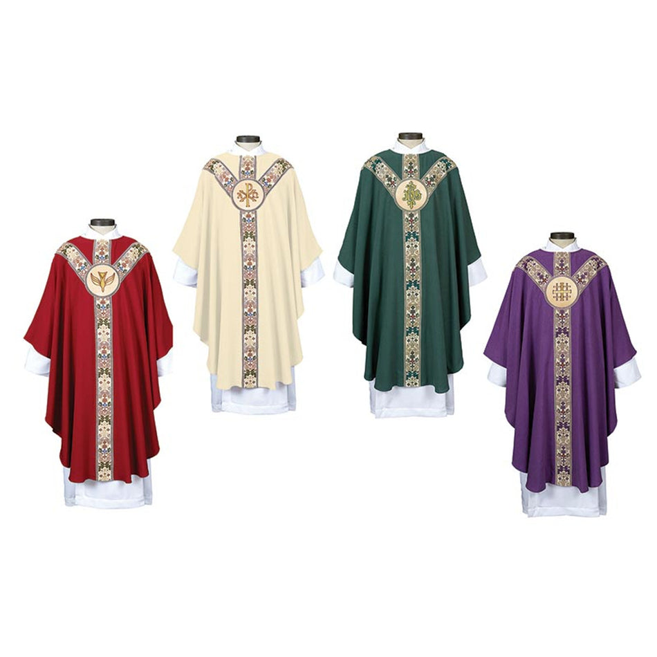 Coronation Collection Semi-Gothic Chasuble - Set of 4