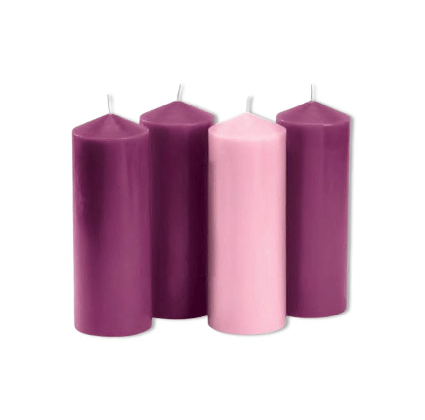 8" H Advent Pillar Candle Set