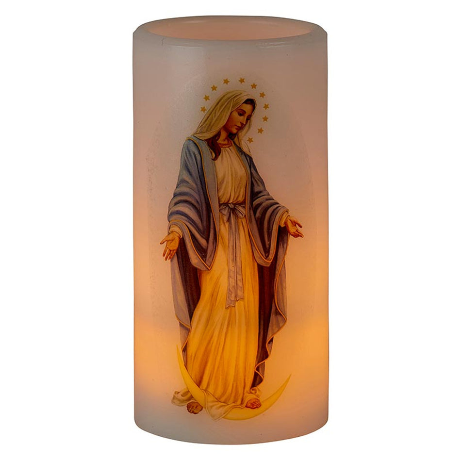 Flickering Flameless Devotional Candle - Our Lady of Grace