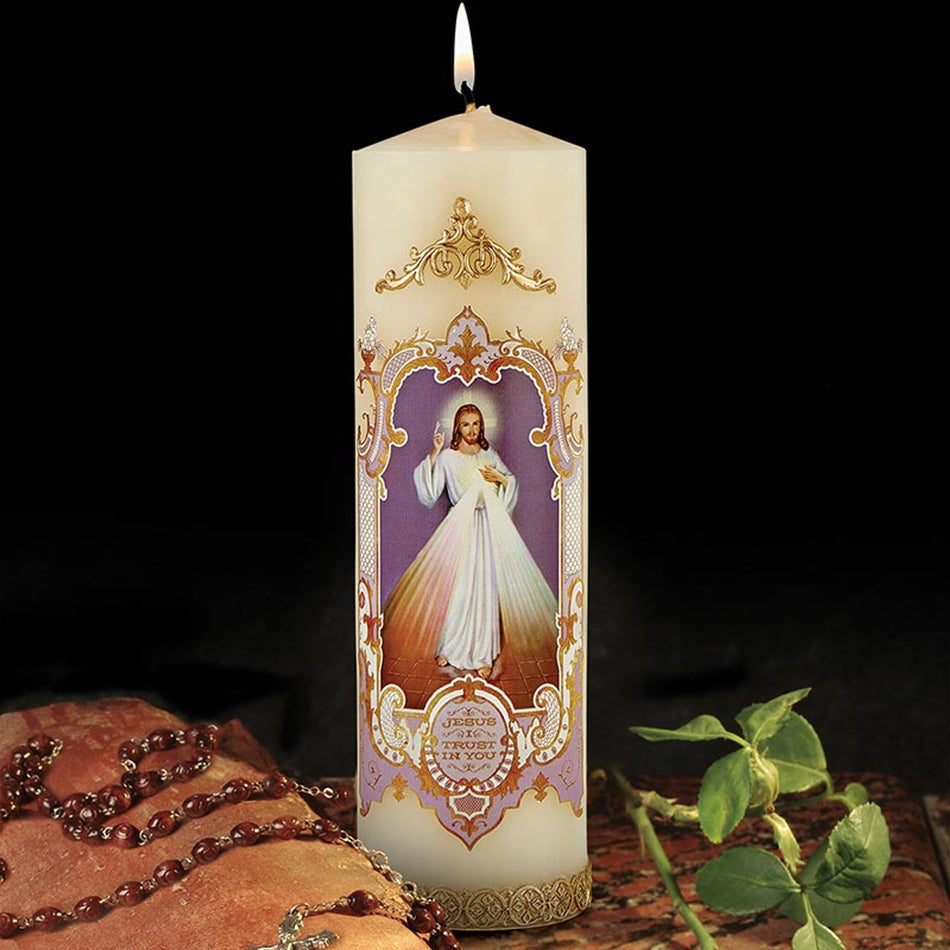 Vintage Devotional Candle - Divine Mercy