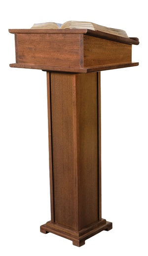 Lectern with Shelf - Walnut or Pecan Stain