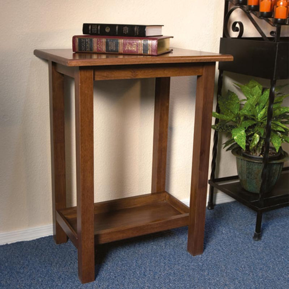 Elegant Credence Table | Walnut Stained Maple Hardwood | 30" Tall with 16 x 23" Top | Robert Smith Furniture Collection