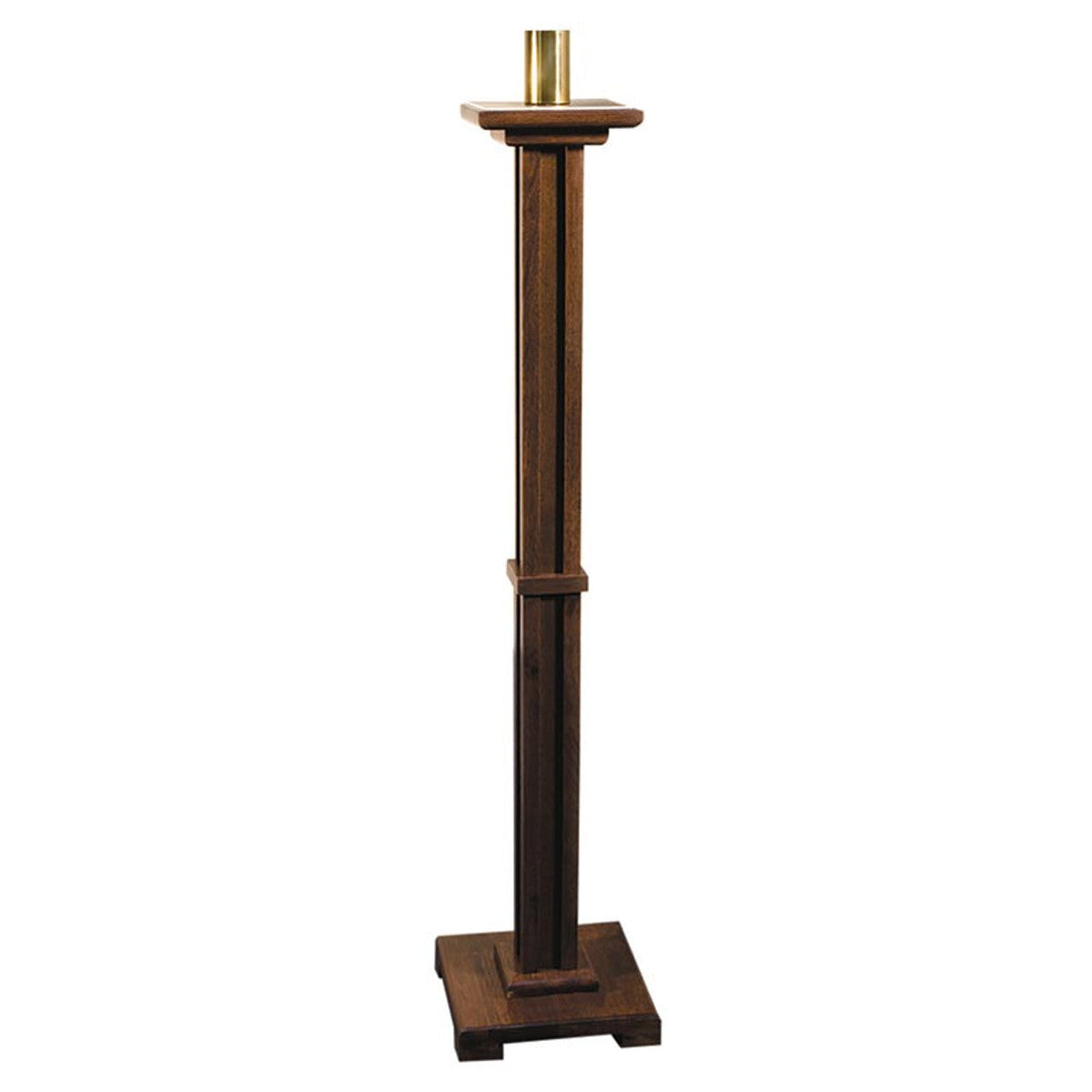 Walnut Paschal Candleholder - 43" Tall, one of the items in the Paschal Candleholder, Walnut Stain with Holy Trinity Paschal Candle and Follower. A photograph of the assembled set is pending.