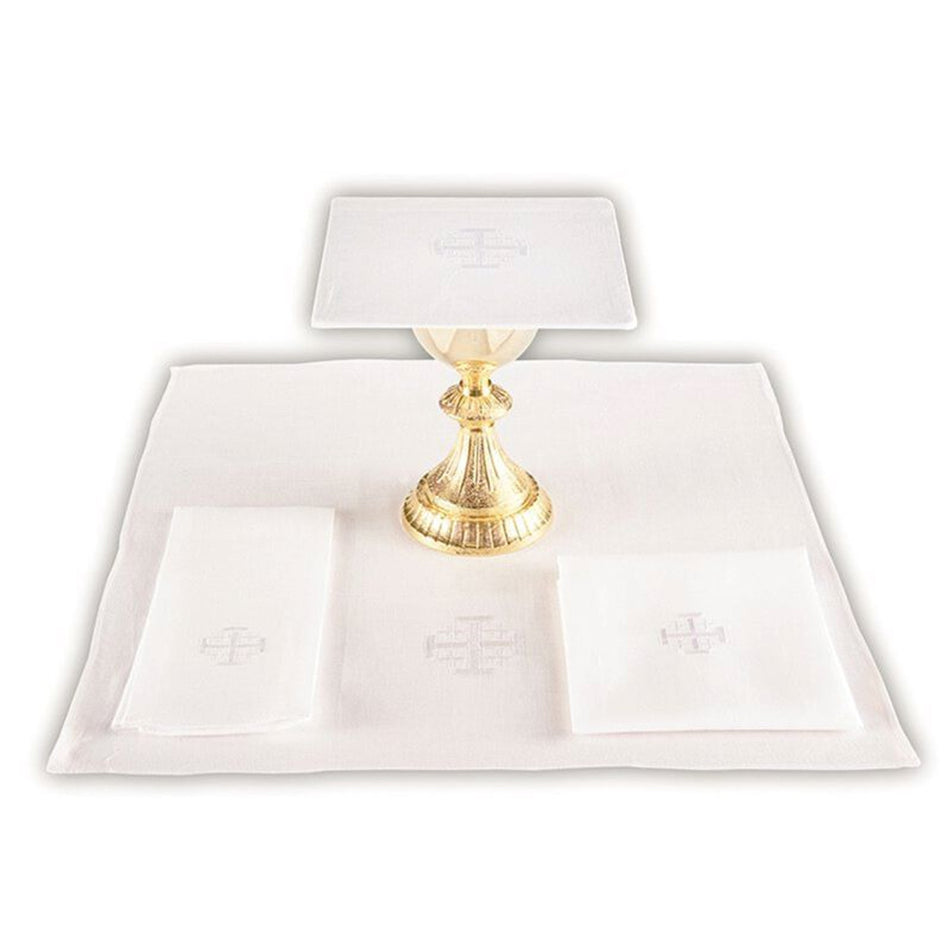 Jerusalem Cross Chalice Pall - Easy Care (Pack of 4) Cotton, Linen or Blend