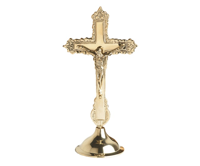 Ornate Standing Altar Crucifix - 9" Height