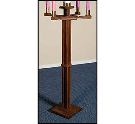 Advent Candlestick - Walnut, one of the items in the Walnut Advent Candlestick with 17-Inch Church Candles, Followers and Christ Candle. A photograph of the assembled set is pending.