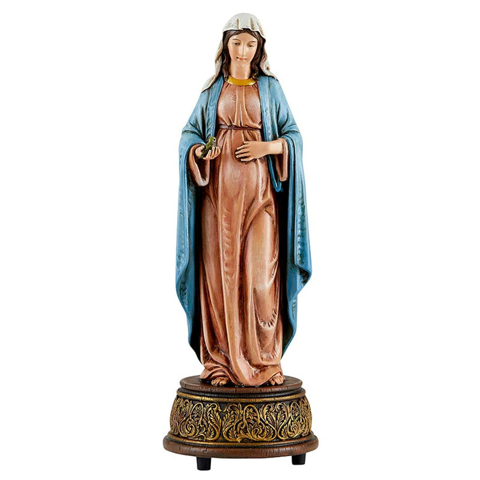 Mary Mother of God Musical Figurine – 9" Resin Statue Playing "Ave Maria"