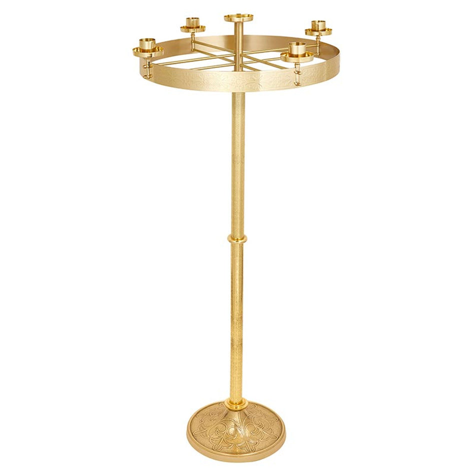 Siena Series Floor Advent Wreath - Elegant Brass Advent Candle Holder | 48 Inches Tall