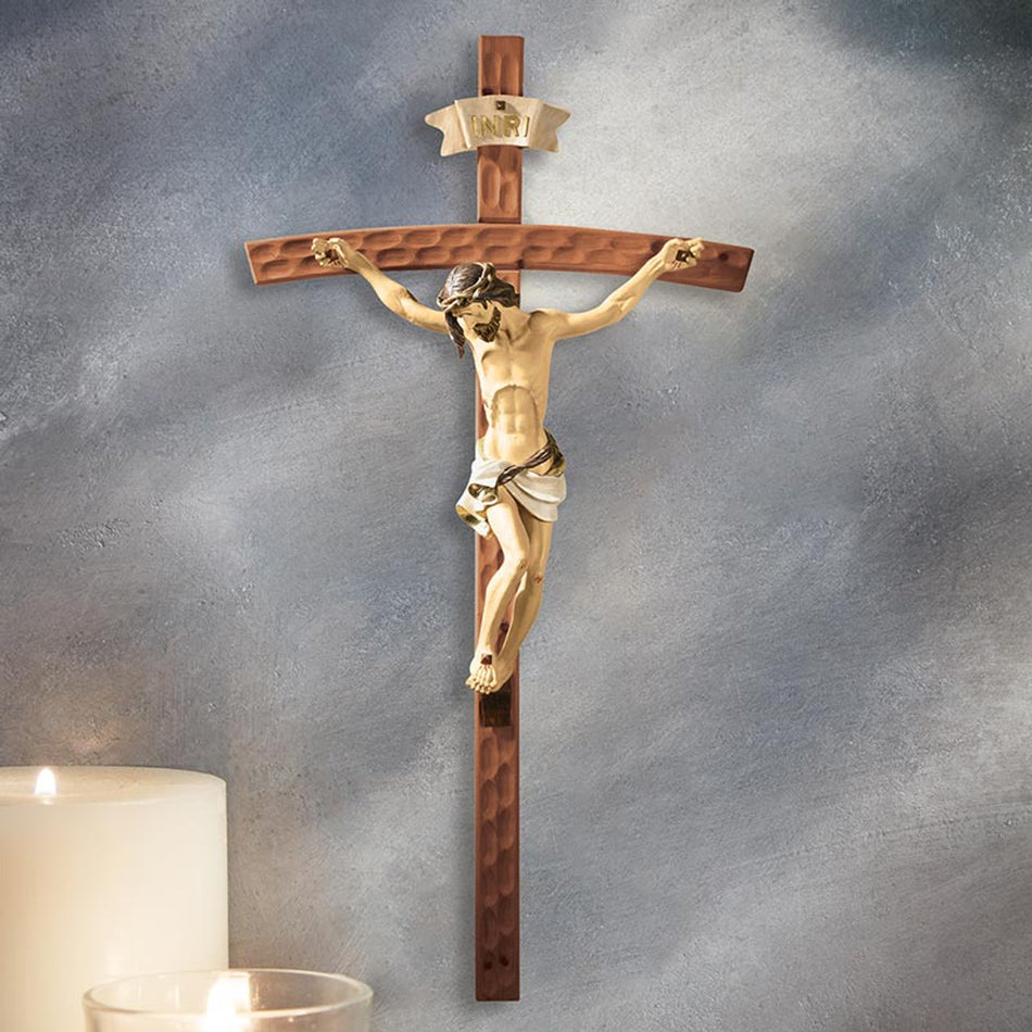 50″ Hammered Finish Crucifix | Statement 50‑Inch Wall Crucifix