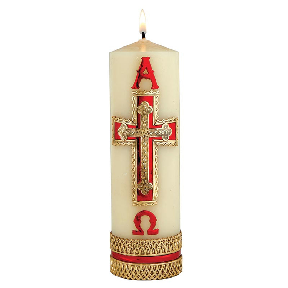 Family Prayer Candle - Gold Cross