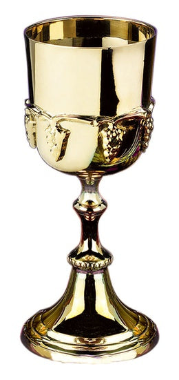 Common Cup With Grapes - Gold Finish