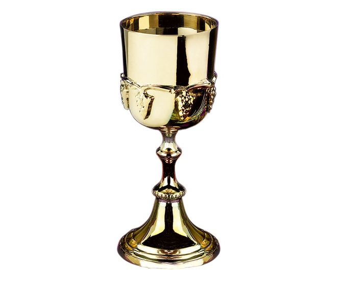 Common Cup With Grapes - Gold Finish