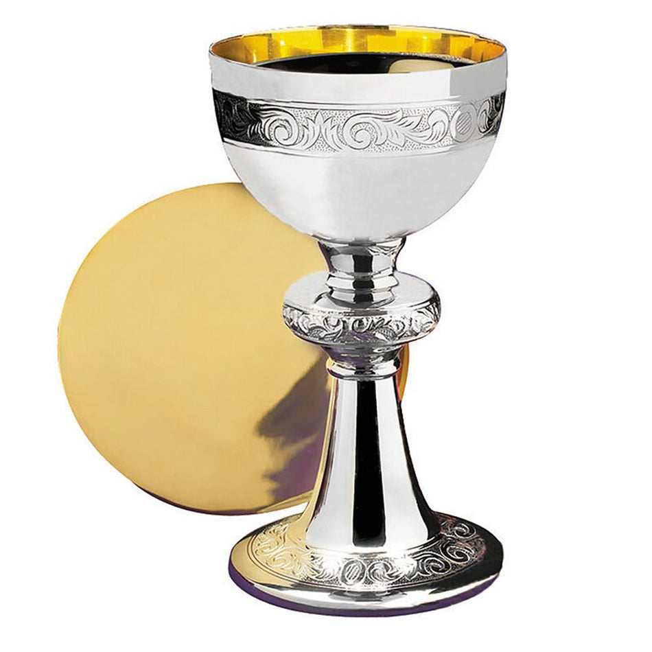 Ornamented Chalice and Paten Set